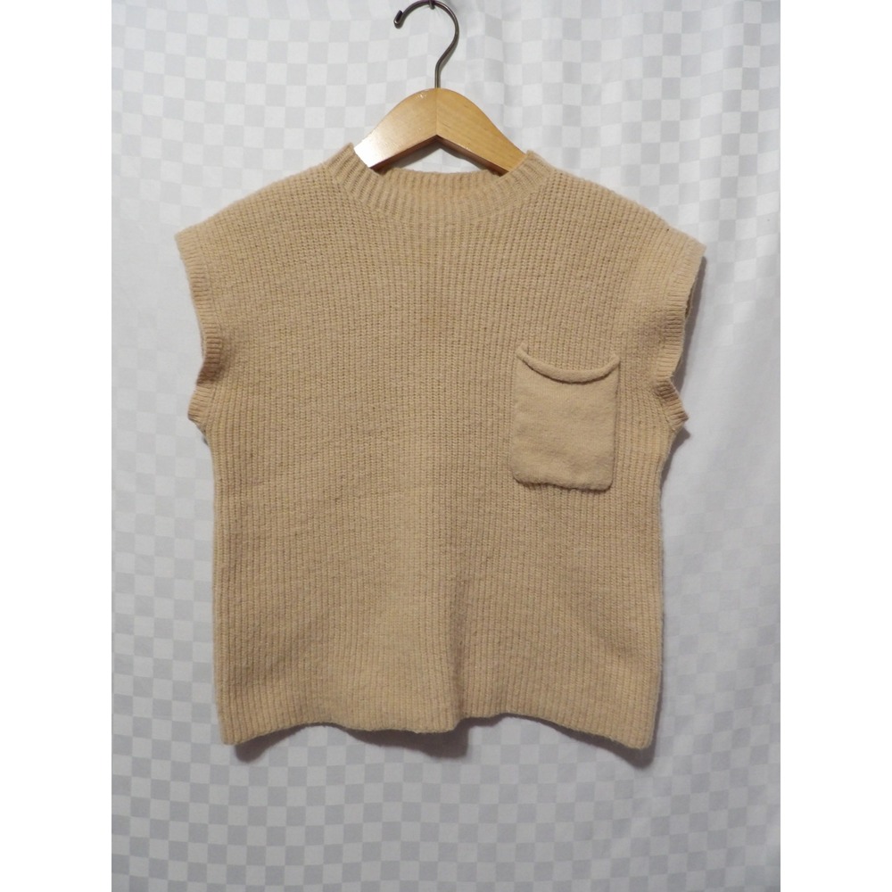 Tan Short Sleeve Sweater Vest | S